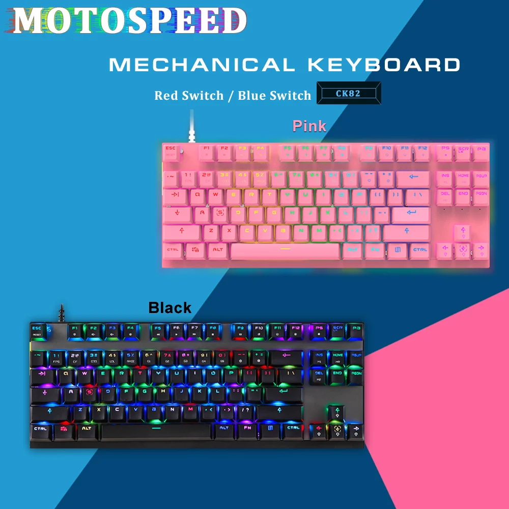 Клавиатура Motospeed CK82 игровая Механическая Проводная со светодиодной подсветкой и защитой от фиктивных нажатий
Клавиатура Motospeed CK82 игровая Механическая Проводная со светодиодной подсветкой и защитой от фиктивных нажатий