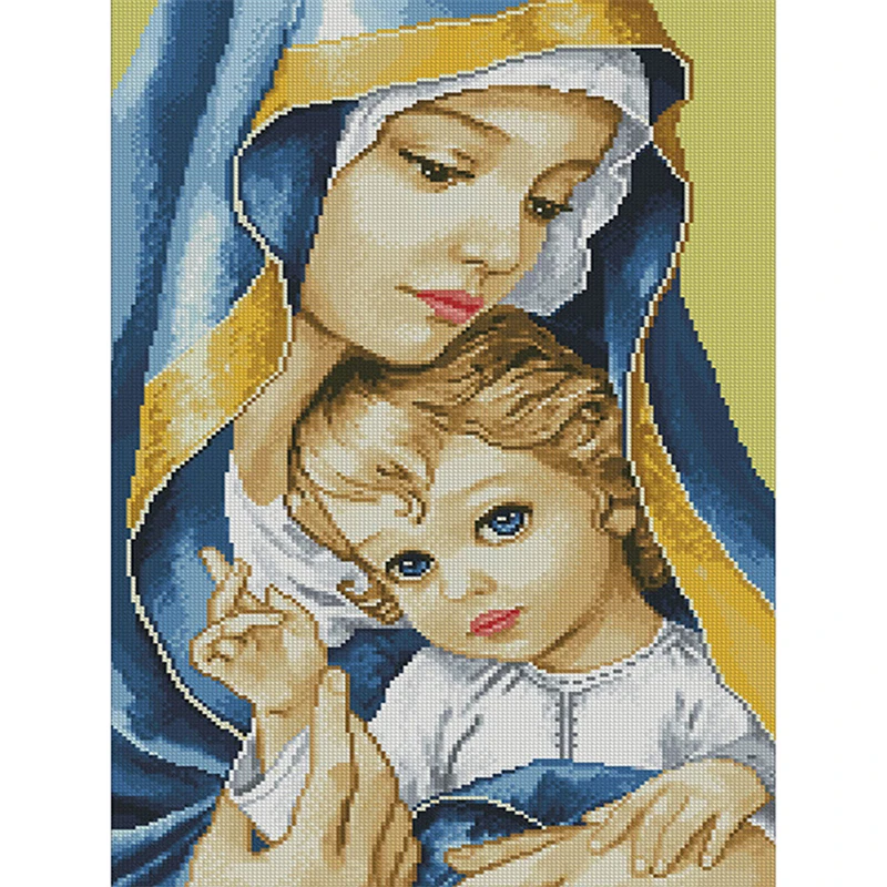 

Diamond Mosaic Full Drill Square Icon Religion Diamond Painting Virgin Mary Rhinestone Embroidery With Diamonds