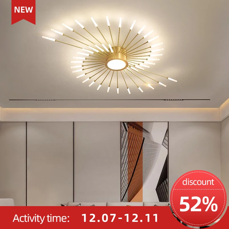 Modern LED Ceiling Lamps All Copper Lampbody Nordic Lamp for Living Room Bedroom Firework Style Home Indoor Lighting 220V
Modern LED Ceiling Lamps All Copper Lampbody Nordic Lamp for Living Room Bedroom Firework Style Home Indoor Lighting 220V