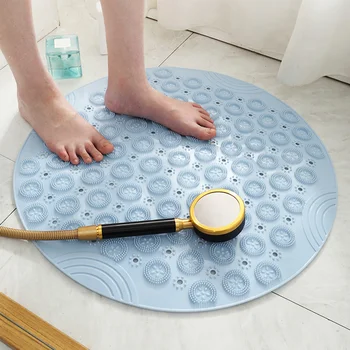 55cm Round Anti-Slip PVC Bath Mat Massage Pad With Sucker Drain Holes Bathroom Carpet Shower Mat Soft Bathroom Accessories
55cm Round Anti-Slip PVC Bath Mat Massage Pad With Sucker Drain Holes Bathroom Carpet Shower Mat Soft Bathroom Accessories
