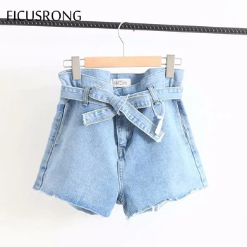 FICUSRONG Women Lotus Leaf Waist Jeans Shorts Straight High Skinny England Style Zipper Fly Medium Coated Cotton Belt Denim Pant
FICUSRONG Women Lotus Leaf Waist Jeans Shorts Straight High Skinny England Style Zipper Fly Medium Coated Cotton Belt Denim Pant