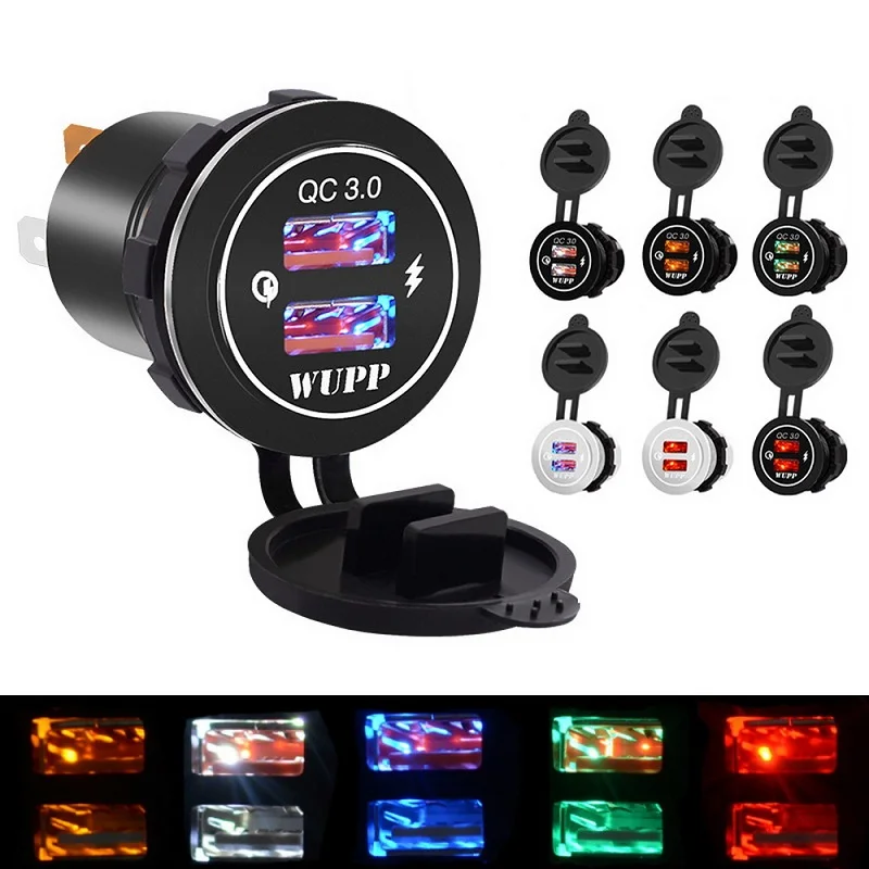 Fast Charge 3.0 Dual USB Charger Socket Waterproof Car USB Charger Power Outlet Fast Charge for 12V/24V Car Boat and More
Fast Charge 3.0 Dual USB Charger Socket Waterproof Car USB Charger Power Outlet Fast Charge for 12V/24V Car Boat and More