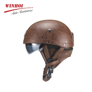 Motorcycle Helmet Retro Summer Scooter locomotive Cruise ABS+Leather Motorbike Helmet Personality Vintage for Harley Helmet
Motorcycle Helmet Retro Summer Scooter locomotive Cruise ABS+Leather Motorbike Helmet Personality Vintage for Harley Helmet