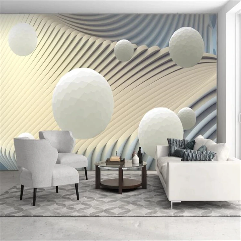 

wellyu Custom wallpaper papel de parede Abstract solid line ball 3d background wall papier peint mural 3d papel tapiz behang