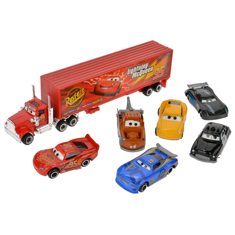 5 видов автомобилей Disney Pixar Cars 3 Lightning McQueen Jackson Storm Mack Uncle Truck набор пластиковых