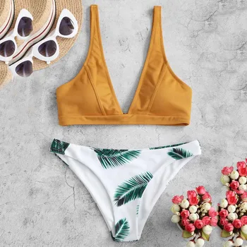Woman Bikini sets beach suit Push Up Leaf print Bikini Sets Women Sexy Thong Swimsuits Girl Beach Bathing Suits Swimsuit#g20
Woman Bikini sets beach suit Push Up Leaf print Bikini Sets Women Sexy Thong Swimsuits Girl Beach Bathing Suits Swimsuit#g20