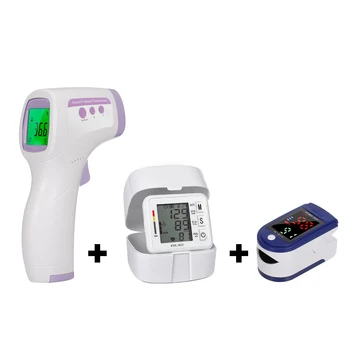 Fingertip Pulse Oximeter LED Display Oximetro HRV SpO2 & Non-Contact Forehead Thermometer & Blood Pressure Monitor Tonometer
Fingertip Pulse Oximeter LED Display Oximetro HRV SpO2 & Non-Contact Forehead Thermometer & Blood Pressure Monitor Tonometer