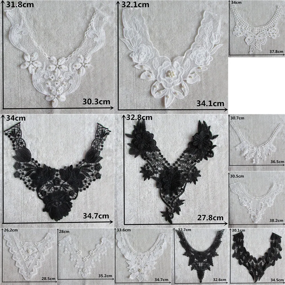 Hot Sell Multiple Style Select Embroidery Neckline Lace Sewing Flower Applique Lace Collar DIY Clothing Accessory Craft supplies
Hot Sell Multiple Style Select Embroidery Neckline Lace Sewing Flower Applique Lace Collar DIY Clothing Accessory Craft supplies
