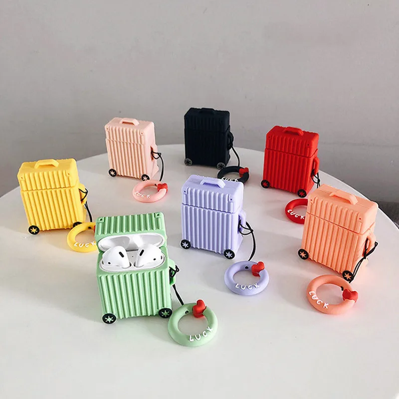 Case Fashion Cute Suitcase Trunk Luggage Case For Apple Airpods Wireless Earphone Protective Cover With Finger Ring Strap
Case Fashion Cute Suitcase Trunk Luggage Case For Apple Airpods Wireless Earphone Protective Cover With Finger Ring Strap