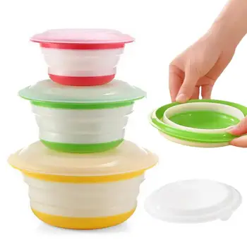 3pcs Folding Bowl Portable Tableware Travel Fresh Bowl Plastic Food Grade Silicone Tableware Foldable Fruit Storage Bowl 
3pcs Folding Bowl Portable Tableware Travel Fresh Bowl Plastic Food Grade Silicone Tableware Foldable Fruit Storage Bowl