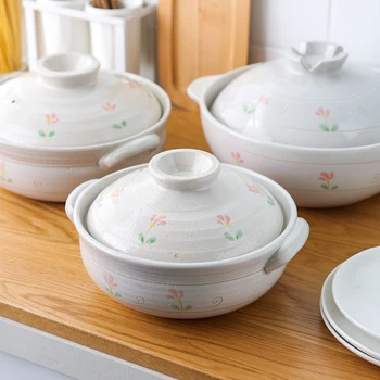 Japanese casserole household gas cooker stove ceramic soup rice pot high temperature resistant bellied stew pan saucepan 
Japanese casserole household gas cooker stove ceramic soup rice pot high temperature resistant bellied stew pan saucepan