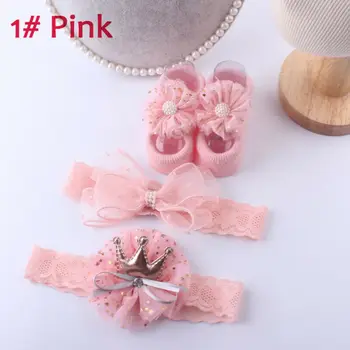 3Pcs/Set Baby Accessories Infant Girls Lace Floor Slipper Socks Shoes+Flower Headband Newborn Party Socks Headwear 0-3Y
3Pcs/Set Baby Accessories Infant Girls Lace Floor Slipper Socks Shoes+Flower Headband Newborn Party Socks Headwear 0-3Y