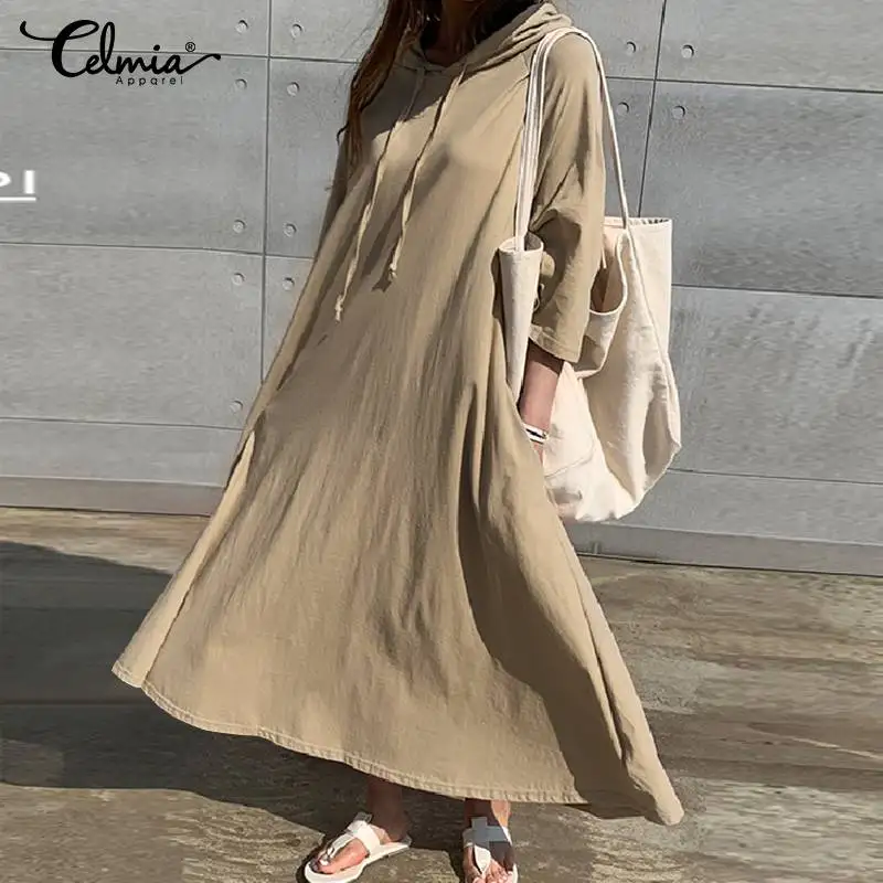 Autumn Women Retro Long Shirt Dress 2019 Celmia Ladies Hooded Robe Femme Long Sleeve Casual Solid Loose Maxi Vestidos Plus Size
Autumn Women Retro Long Shirt Dress 2019 Celmia Ladies Hooded Robe Femme Long Sleeve Casual Solid Loose Maxi Vestidos Plus Size