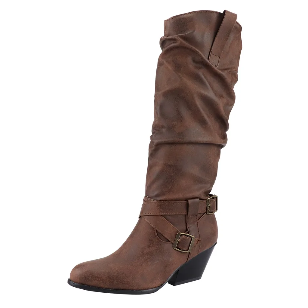 Fashion Round Toe Cross Buckles Square Heel Middle Tube Thigh High Boots Shoes Women Boots Platform Boots Booties
Fashion Round Toe Cross Buckles Square Heel Middle Tube Thigh High Boots Shoes Women Boots Platform Boots Booties