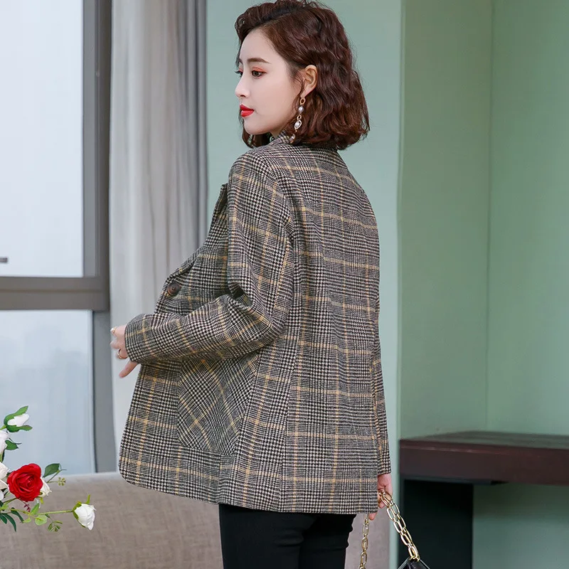 2019 Retro Plaid Suit Jacket Women's Korean-style Spring And Autumn New Style Middle-aged Mom Casual Small Suit Plaid Suit
2019 Retro Plaid Suit Jacket Women's Korean-style Spring And Autumn New Style Middle-aged Mom Casual Small Suit Plaid Suit