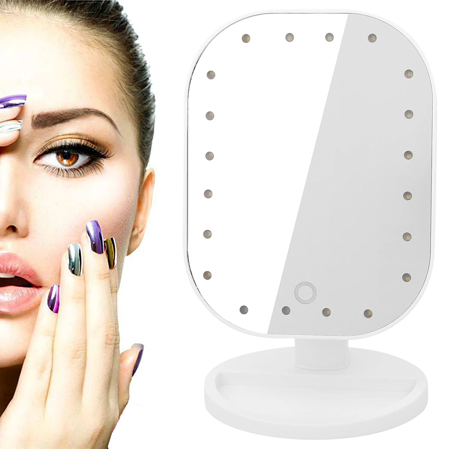 Touch Screen Dimmer LED Mirror Luxury Vanity Mirror with 20 LED Lights 180 Degree Adjustable Table Makeup Mirror Beauty Gift
Touch Screen Dimmer LED Mirror Luxury Vanity Mirror with 20 LED Lights 180 Degree Adjustable Table Makeup Mirror Beauty Gift