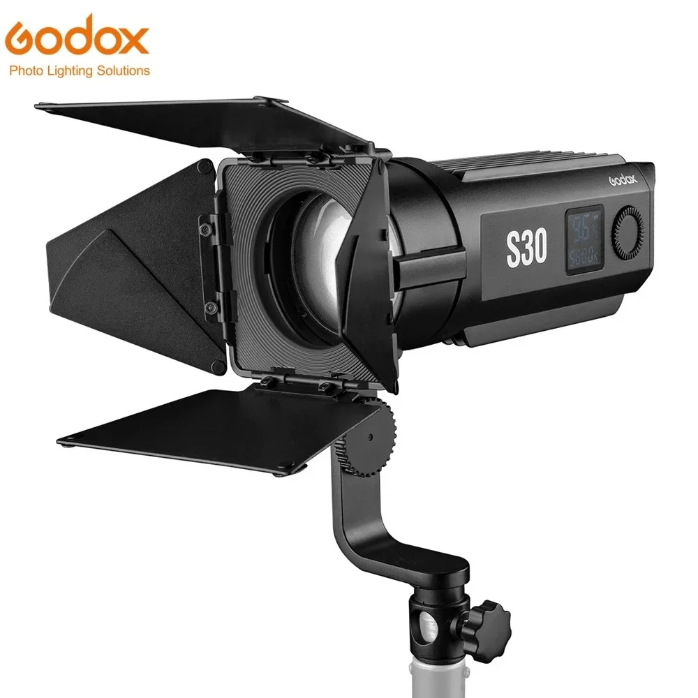 

Godox S30 30W Focusing LED Spotlight Adjustable Brightness 5600K CRI 96 for Wedding Portrait Video Photography Lighting