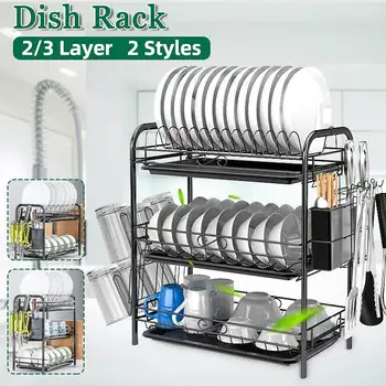 2/3 Layers Dish Drainer Rack Multi-Functional Kitchen Drain Organizer Kitchen Storage Rack Dish Shelf Sink Rack Home Supplies
2/3 Layers Dish Drainer Rack Multi-Functional Kitchen Drain Organizer Kitchen Storage Rack Dish Shelf Sink Rack Home Supplies