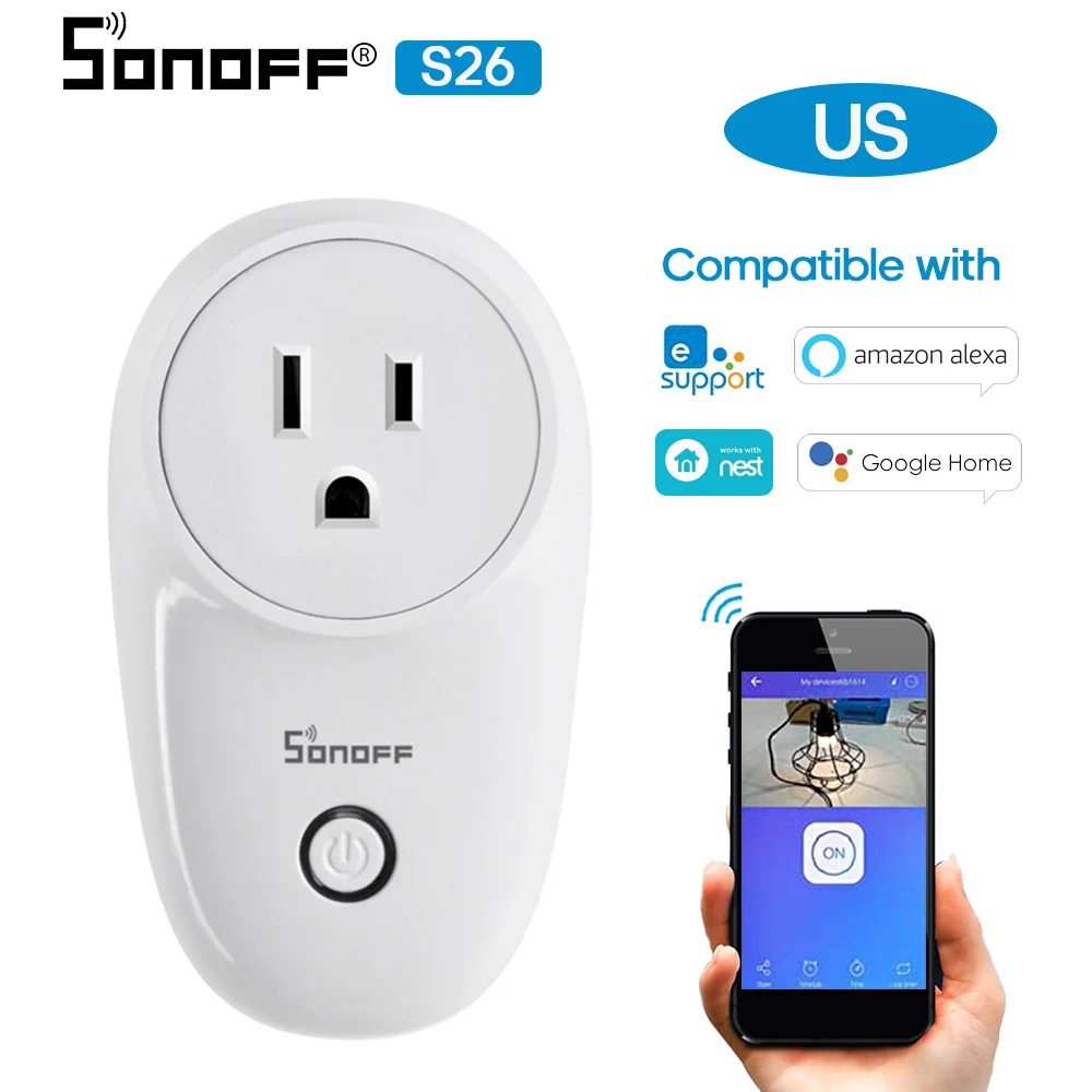 Умная розетка SONOFF с голосовым управлением Wi Fi таймером USB зарядным адаптером