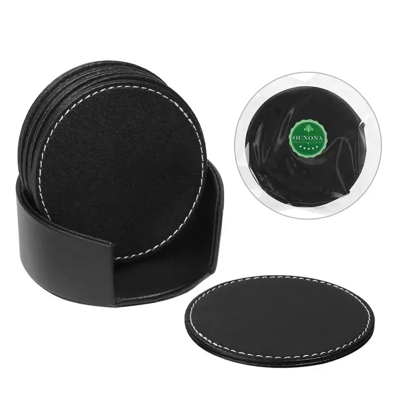 6pcs PU Leather Coasters Practical Cup Mat Placemat Table Mat For Drinks With Holder Protect Your Furniture From Stains
6pcs PU Leather Coasters Practical Cup Mat Placemat Table Mat For Drinks With Holder Protect Your Furniture From Stains