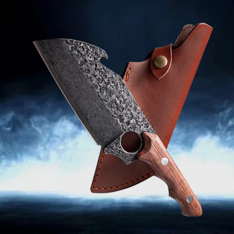 Hammer Pattern Meat Boning Knife Kitchen Knife Cutting Tools Outdoor Camping Cooking Knife with Solid Wood Handle
Hammer Pattern Meat Boning Knife Kitchen Knife Cutting Tools Outdoor Camping Cooking Knife with Solid Wood Handle