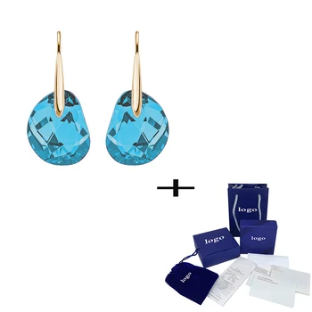 SWA Fashion Simple Pea Tears Rose Gold Aqua Blue Crystal Pierced Earrings Exquisite Elegant Lady Jewelry Romantic Birthday Gift
SWA Fashion Simple Pea Tears Rose Gold Aqua Blue Crystal Pierced Earrings Exquisite Elegant Lady Jewelry Romantic Birthday Gift