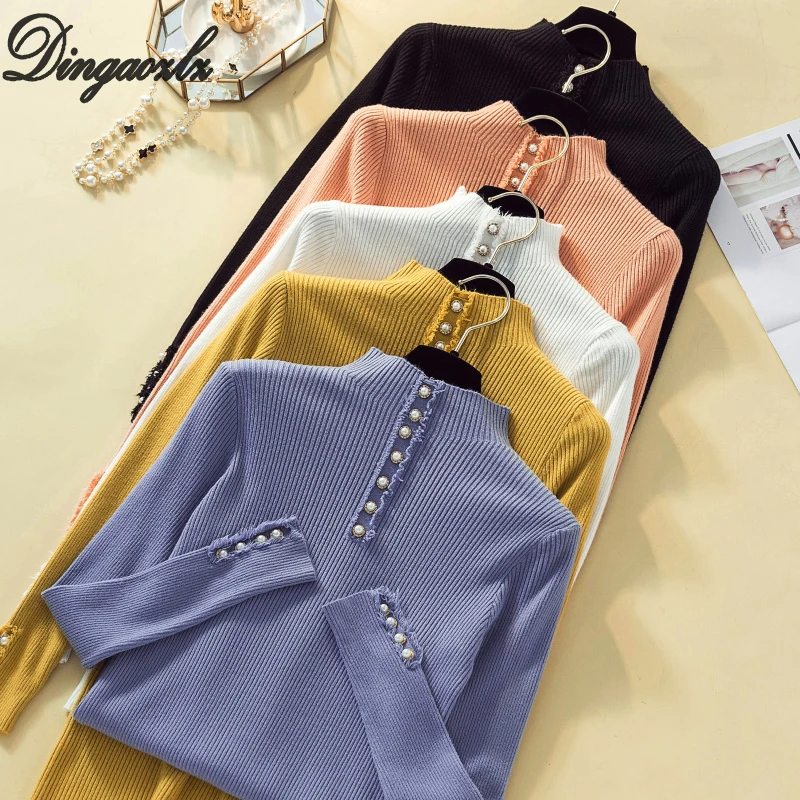 Dingaozlz New Fashion Button Turtleneck Sweater Women Spring Autumn Solid Knitted Pullover Slim Soft Jumper Sweater Female Tops
Dingaozlz New Fashion Button Turtleneck Sweater Women Spring Autumn Solid Knitted Pullover Slim Soft Jumper Sweater Female Tops