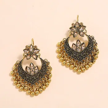 Vintage Handmade Beads Engraved Flower Indian Jhumki Jhumka Earrings Bohemia Hollow Flower Party Jewelry
Vintage Handmade Beads Engraved Flower Indian Jhumki Jhumka Earrings Bohemia Hollow Flower Party Jewelry