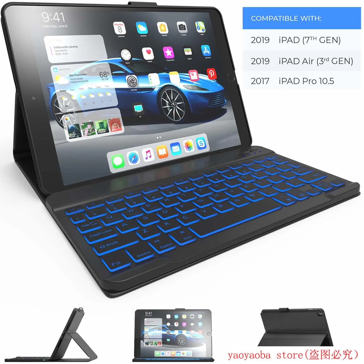 iPad Keyboard Case for iPad 10.2 2019, iPad Air 10.5 2019, iPad Pro 10.5 2017 - iPad 7th Generation Case with Keyboard
iPad Keyboard Case for iPad 10.2 2019, iPad Air 10.5 2019, iPad Pro 10.5 2017 - iPad 7th Generation Case with Keyboard