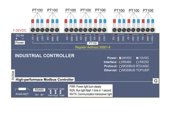 8 channel thermocouple resistance PT100 input Remote IO Data Acquisition Module Modbus RTU TCP QT-TCP-000-2
8 channel thermocouple resistance PT100 input Remote IO Data Acquisition Module Modbus RTU TCP QT-TCP-000-2