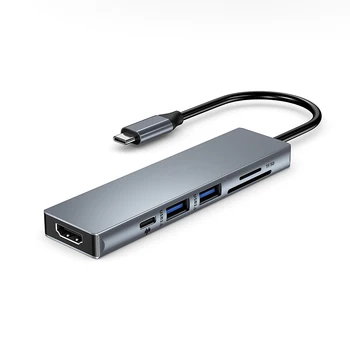 6-in-1 USB C Hub Type-C to HDMI 4K 2 USB 3.0 SDs TF Card Reader 100W PD Charging Adapter Dock Station for Laptop H-best
6-in-1 USB C Hub Type-C to HDMI 4K 2 USB 3.0 SDs TF Card Reader 100W PD Charging Adapter Dock Station for Laptop H-best