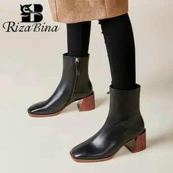 RIZABINA Women Ankle Boots Genuine Leather Office Ladies Winter Keep Warm Fur Short Boots Zipper High Heels Shoes Size 34-39
RIZABINA Women Ankle Boots Genuine Leather Office Ladies Winter Keep Warm Fur Short Boots Zipper High Heels Shoes Size 34-39