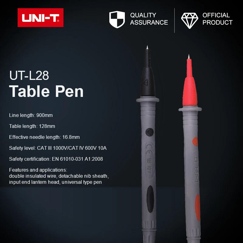 UNI-T UT-L28 Probes and Test Leads double insulated wire removable tip shield sleeve lantern type input terminal For UT171 181
UNI-T UT-L28 Probes and Test Leads double insulated wire removable tip shield sleeve lantern type input terminal For UT171 181