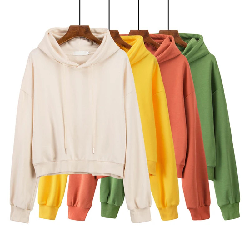 4 Solid Color Cropped Hoodie Women 2019 Autumn New Korean Chic Harajuku Sweatshirt Yellow Thin XS-L Womens Hooded Hoodies Loose 
4 Solid Color Cropped Hoodie Women 2019 Autumn New Korean Chic Harajuku Sweatshirt Yellow Thin XS-L Womens Hooded Hoodies Loose