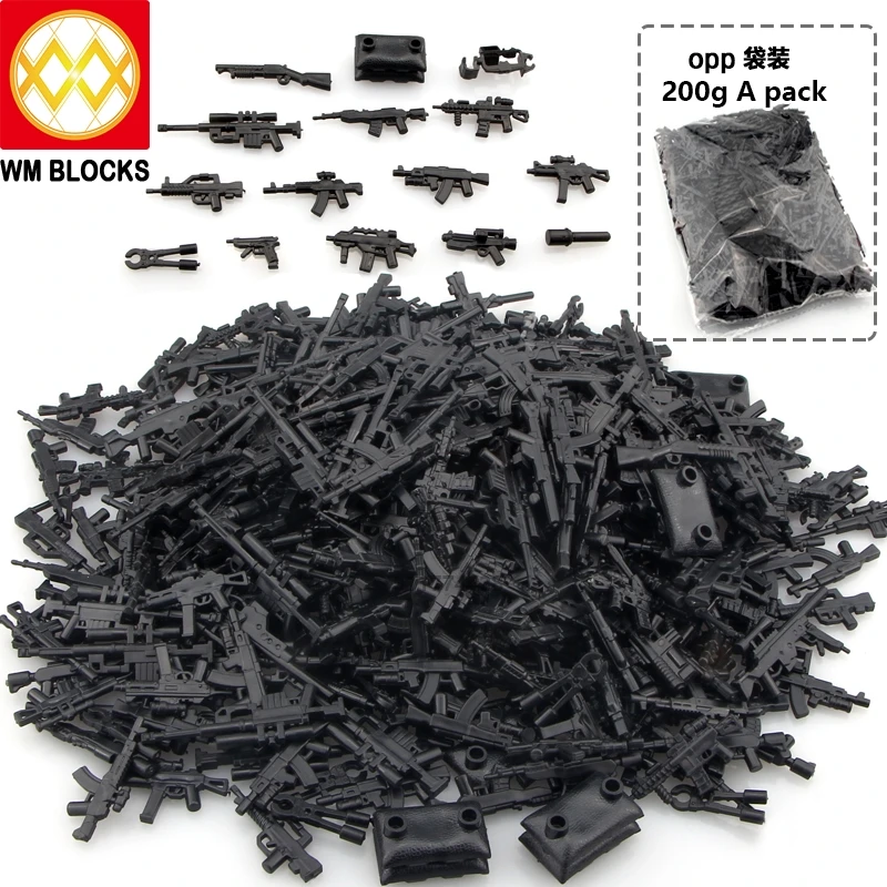 Кубики WM 100/200g военное оружие пистолет экшн-фигурка для солдат строительные блоки