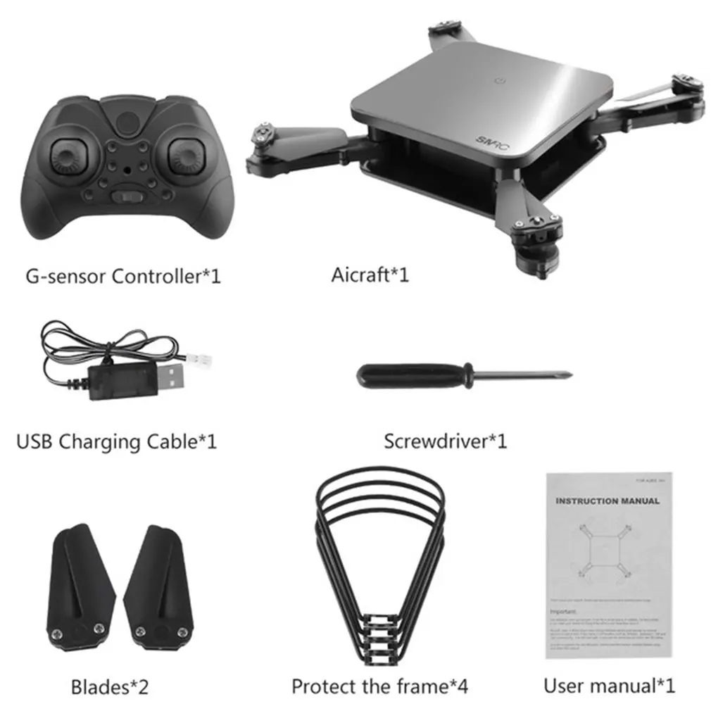 SMRC S1 Foldable Quadcopter Mini Wi-Fi RC Drone with 0.3MP Camera Altitude Hold Headless Mode Gravity Sensor APP Control