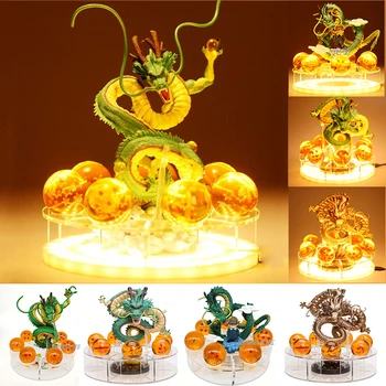 

15cm Dragon Ball Shenron Figuras Bedside Lamp Dragon Ball Z Figure Night Light Shenlong+7pcs 3.5cm Balls+Acrylic Shelf DBZ