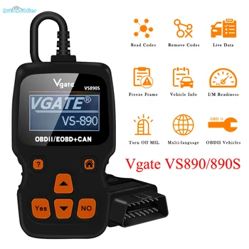 Vgate VS890 VS980S OBD2 Scanner VS-890 OBDII Newly Code Reader Support OBD OBDII CAN Protocols 13 Languages Better ELM327 AD310
Vgate VS890 VS980S OBD2 Scanner VS-890 OBDII Newly Code Reader Support OBD OBDII CAN Protocols 13 Languages Better ELM327 AD310