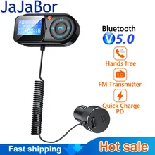 JaJaBor FM Modulator AUX Audio MP3 Player USB Type C PD Fast Charging Car Charger Handsfree Bluetooth 5.0 Car Kit FM Transmitter JaJaBor FM Modulator AUX Audio MP3 Player USB Type C PD Fast Charging Car Charger Handsfree Bluetooth 5.0 Car Kit FM Transmitter