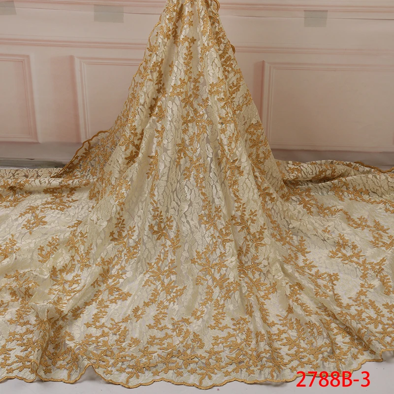 African French Lace Fabric 2019 High Quality Lace Gold Cord Lace Fabric Embroidery Guipure Net Lace Fabric For Wedding 2788b
African French Lace Fabric 2019 High Quality Lace Gold Cord Lace Fabric Embroidery Guipure Net Lace Fabric For Wedding 2788b