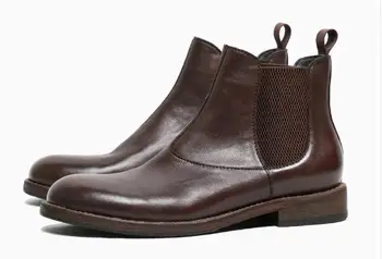 Winter England Style chelsea Boots for men genuine Leather Brown Ankle Boots Handmade High Quality Casual Men's Boots
Winter England Style chelsea Boots for men genuine Leather Brown Ankle Boots Handmade High Quality Casual Men's Boots