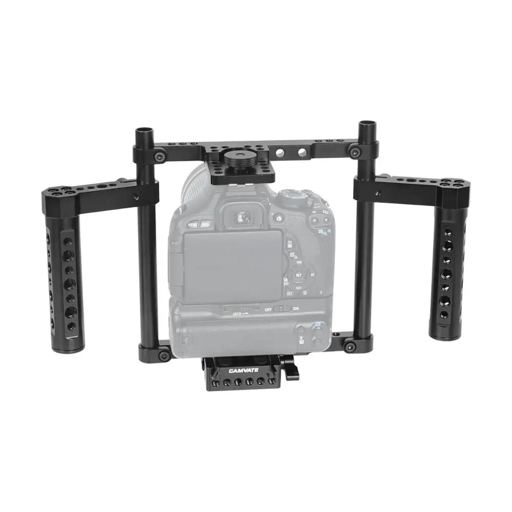 CAMVATE Universal Camera Cage Rig With Manfrotto Quick Release Baseplate & Aluminum Cheese Handle Grips For Large / Medium DSLR
CAMVATE Universal Camera Cage Rig With Manfrotto Quick Release Baseplate & Aluminum Cheese Handle Grips For Large / Medium DSLR