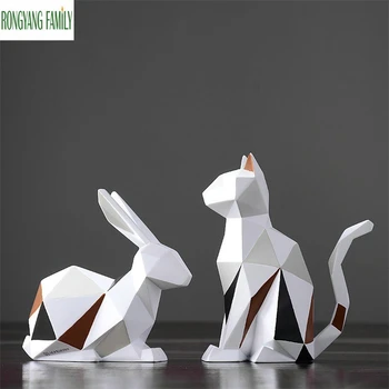 Nordic Geometric Rabbit Statue Modern Animal Cat Sculpture Home Decor Fox Miniature Model Creative Fashion Resin Bunny Figurines
Nordic Geometric Rabbit Statue Modern Animal Cat Sculpture Home Decor Fox Miniature Model Creative Fashion Resin Bunny Figurines