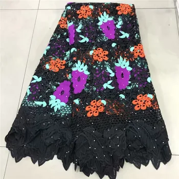 Newest African Hollow Out Flowers Guipure Cord Lace Fabric Soft French Water Soluble Cord Lace With Stones For Party Black
Newest African Hollow Out Flowers Guipure Cord Lace Fabric Soft French Water Soluble Cord Lace With Stones For Party Black