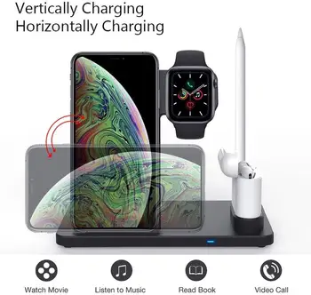 4 In 1 Stand Fast Wireless Charger for Apple Pen Watch Series for IPhone X Xs Max Xr 8 Plus Airpods Charging Dock Station Black
4 In 1 Stand Fast Wireless Charger for Apple Pen Watch Series for IPhone X Xs Max Xr 8 Plus Airpods Charging Dock Station Black