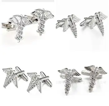 10pairs/lot Rod of Asclepius Cufflinks Angel's Wing Doctors Caduceus Symbol Cufflinks Medical Professions Men's Jewelry
10pairs/lot Rod of Asclepius Cufflinks Angel's Wing Doctors Caduceus Symbol Cufflinks Medical Professions Men's Jewelry