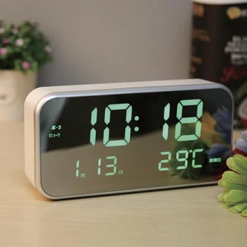 LED Mirror Alarm Clock Digital Temperature LED Light Table Time Bedside Clock Snooze Function
LED Mirror Alarm Clock Digital Temperature LED Light Table Time Bedside Clock Snooze Function