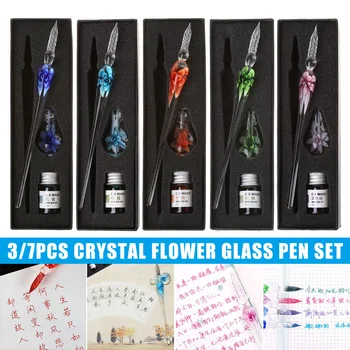 Glass Calligraphy Pen Crystal Glass Dip Ink Pen Set Non-Carbon Ink Signature Pens Writing Tools OCT998
Glass Calligraphy Pen Crystal Glass Dip Ink Pen Set Non-Carbon Ink Signature Pens Writing Tools OCT998