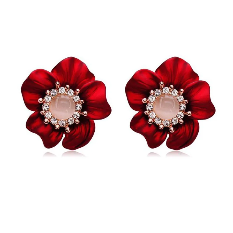 925 Silver Korean-style Cool Hollow out Red Preserved Fresh Flower Ear Stud Women's Trend Festive Flower Diamond Set Earrings Ea
925 Silver Korean-style Cool Hollow out Red Preserved Fresh Flower Ear Stud Women's Trend Festive Flower Diamond Set Earrings Ea