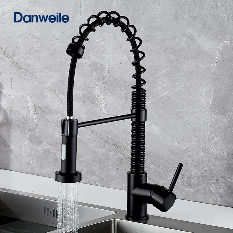 Danweile Modern Black Brass Kitchen Sink Faucet Pull Out Single Handle Swivel Spout Vessel Sink Mixer Tap 9018
Danweile Modern Black Brass Kitchen Sink Faucet Pull Out Single Handle Swivel Spout Vessel Sink Mixer Tap 9018